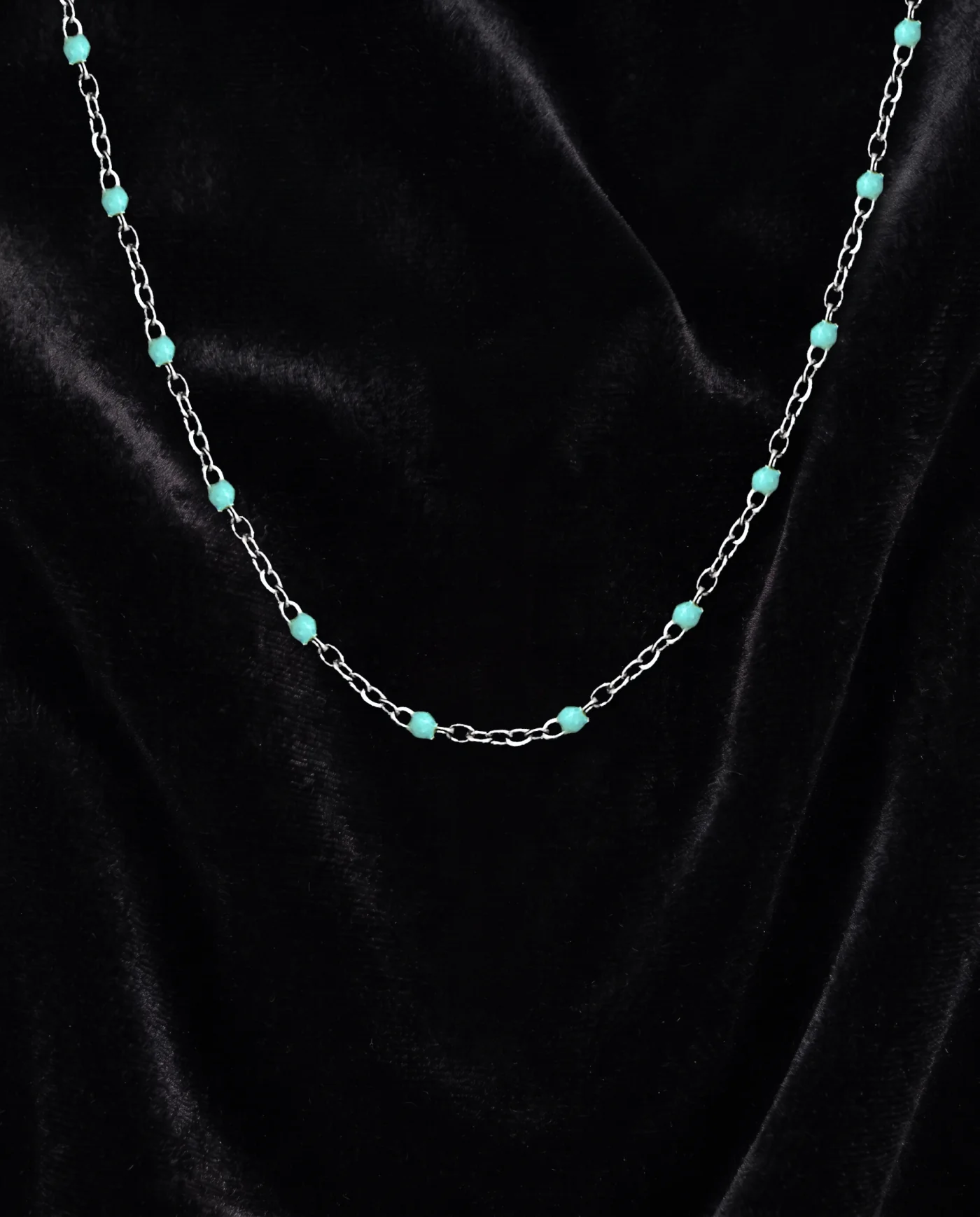 Cadena Dominó Plata Celeste