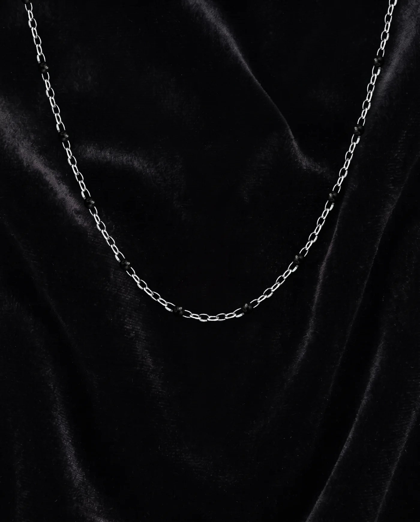Cadena Dominó Plata Negro