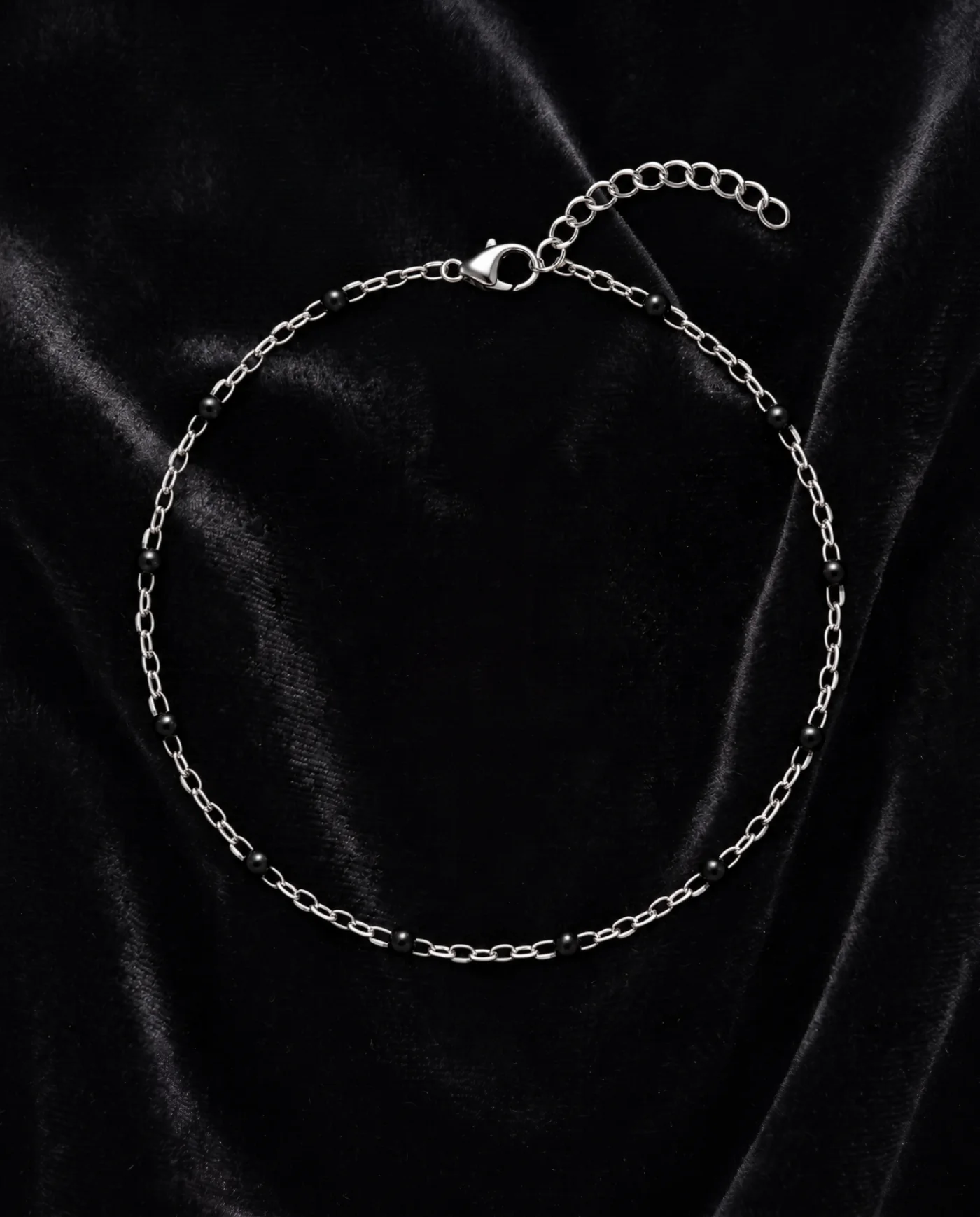 Pulsera Dominó Plata Negro