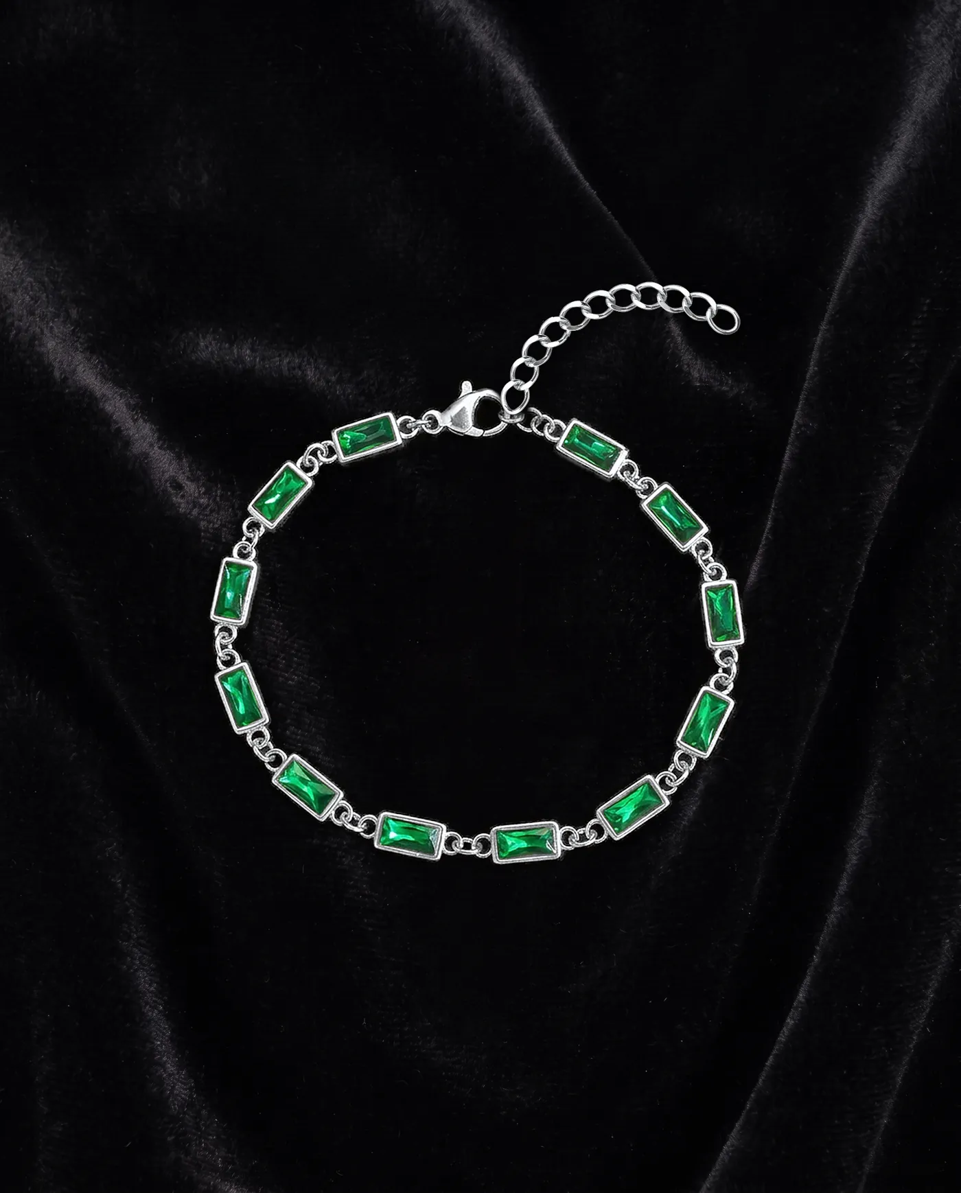 Pulsera Tesela Plata Verde